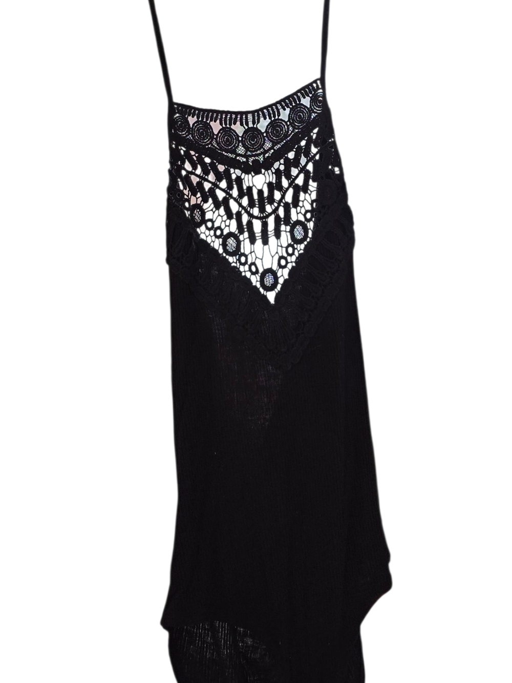 Mudd Black Crochet-Front Bodysuit